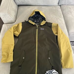 Airblaster Men's Olive and Yellow Ski Jacket XL